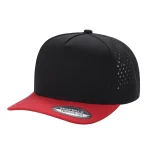 5 Panel Waterproof Hat - BLK/RED