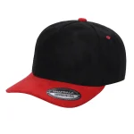 SUEDE HAT - 5 Panel - BLK/RED