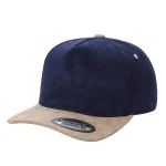SUEDE HAT - 5 Panel - NAVY/KHI
