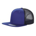 6 PANEL FLAT BILL - Royal/blk