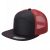 7 Panel Flat Bill Trucker Cap - Blk/red