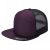 7 Panel Flat Bill Trucker Cap - Plum/blk