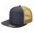 7 Panel Flat Bill Trucker Cap - Charcoal/gold