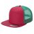 7 Panel Flat Bill Trucker Cap - Red/green