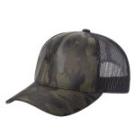 6 Panel Trucker Mesh Snapback - CAMO-BROWN/BLK