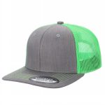 6 Panel Trucker Mesh Snapback - H.grey/lime