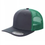 6 Panel Trucker Mesh Snapback - Charcoal/k.green