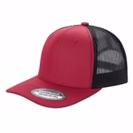 6 Panel Trucker Mesh Snapback - Red/blk