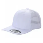 6 Panel Trucker Mesh Snapback - White